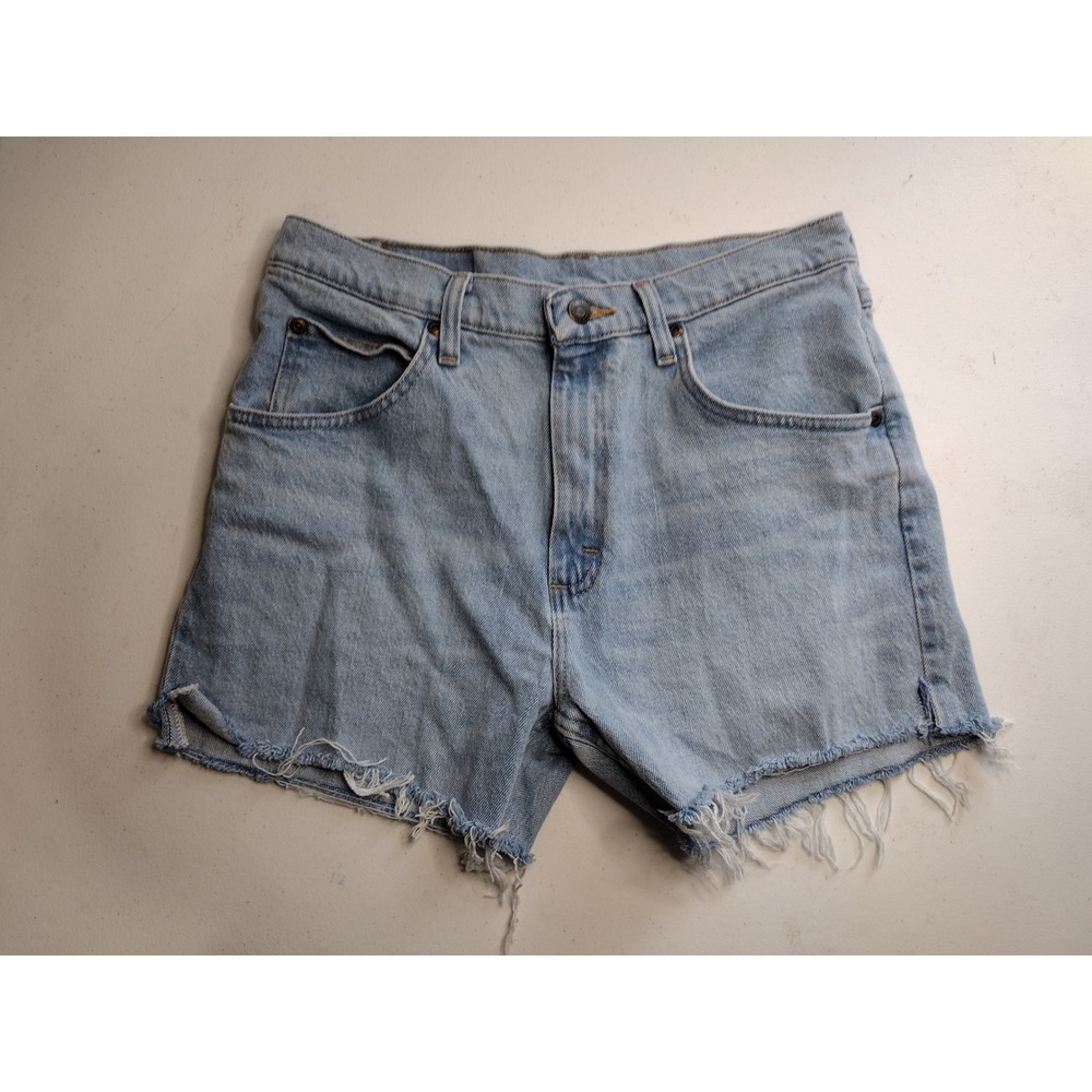 Wrangler Womens Light Wash Denim‎ Cutoff Shorts Size 30 Distressed Frayed Hem